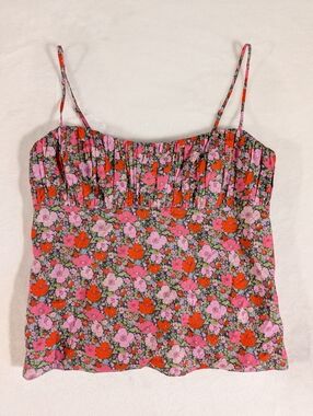 ❤️ J Crew x Liberty Fabric Floral Smocked Cami Tank Top 100% Cotton Size 8
